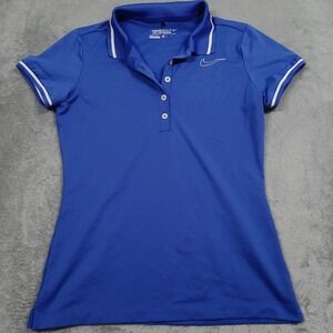 Nike Top Womens Small Blue Golf Tour Peformance Polo Short Sleeve Preppy